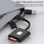3 in1 Kartenleser USB A USB C 8 Pin SD TF V30 Adapter Schwarz