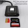 3 in1 Kartenleser USB A USB C 8 Pin SD TF V30 Adapter Schwarz