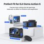 Silikon H�lle f�r DJI Osmo Action 6 mit Linsenschutz Kappe Schwarz