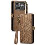 Wallet Klapph�lle f�r Nothing Phone 4a Pro Kunstleder Zipper Braun