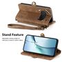 Wallet Klapph�lle f�r Nothing Phone 4a Pro Kunstleder Zipper Braun