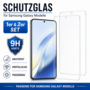 Schutzglas Displayschutz f�r Samsung Galaxy Modelle Hartglas Echt Glas 9H Set
