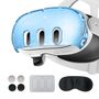Schutzgeh�use f�r Meta Quest 3 Schutzh�lle Set 7in1 Blau Glitzer