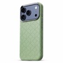 Backcover Schutz f�r Apple iPhone 17 Pro Gepr�gt Gittermuster Gr�n