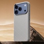 Backcover Schutz f�r Apple iPhone 17 Pro Gepr�gt Gittermuster H-Grau