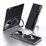Leder f�r Honor Magic V6 Magnetisches Case View Window Schwarz