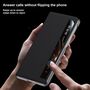 Leder f�r Honor Magic V6 Magnetisches Case View Window Schwarz