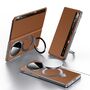 Leder f�r Honor Magic V6 Magnetisches Case View Window Braun