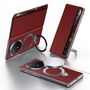 Leder f�r Honor Magic V6 Magnetisches Case View Window Rot