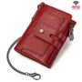 Leder Geldb�rse RFID Tri-Fold Doppel Rei�verschluss Geld Portemonnaie