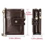 Leder Geldb�rse RFID Tri-Fold Doppel Rei�verschluss Geld Portemonnaie