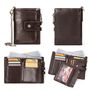 Leder Geldb�rse RFID Tri-Fold Doppel Rei�verschluss Geld Portemonnaie