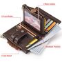 Leder Geldb�rse RFID Tri-Fold Doppel Rei�verschluss Geld Portemonnaie