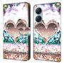 Kunstleder f�r Xiaomi Redmi A7 4G Cover Wallet 3D Herz Pink