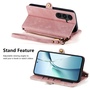 Wallet Klapp Tasche f�r Samsung Galaxy S26 FE Kunstleder Zipper Rosa