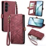 Wallet Klapp Tasche f�r Samsung Galaxy S26 FE Kunstleder Zipper Rot