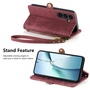 Wallet Klapp Tasche f�r Samsung Galaxy S26 FE Kunstleder Zipper Rot