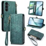 Wallet Klapp Tasche f�r Samsung Galaxy S26 FE Kunstleder Zipper Gr�n
