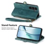 Wallet Klapp Tasche f�r Samsung Galaxy S26 FE Kunstleder Zipper Gr�n
