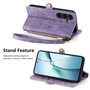 Wallet Klapp Tasche f�r Samsung Galaxy S26 FE Kunstleder Zipper Lila