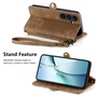 Wallet Klapp Tasche f�r Samsung Galaxy S26 FE Kunstleder Zipper Braun