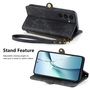 Wallet Klapp Tasche Samsung Galaxy S26 FE Kunstleder Zipper Schwarz